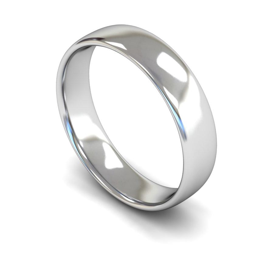 9ct White Gold Wedding Band - Light Weight