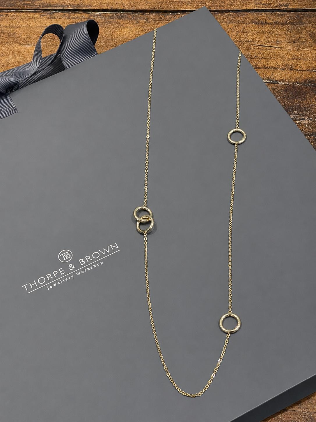 9ct Yellow Gold Irregular Station Necklace