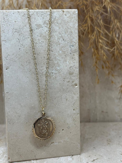9ct Gold St Christopher Pendant and Chain