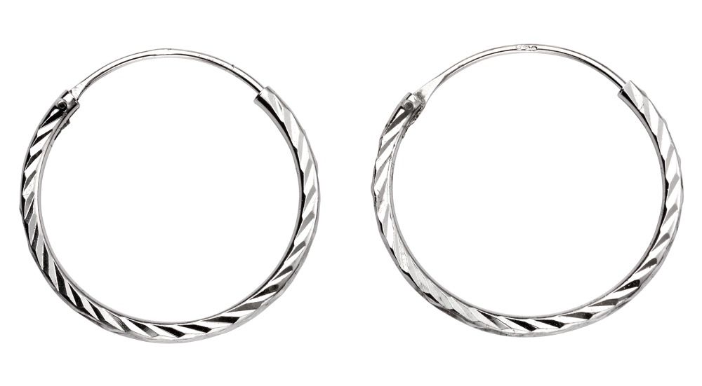 Silver 12mm Twisted Rope Hoop Sleepers