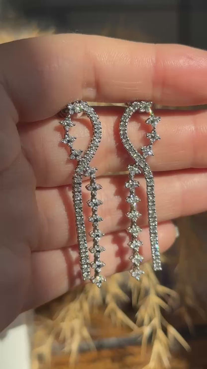 Diamond dropper earrings
