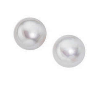 White pearl stud earrings