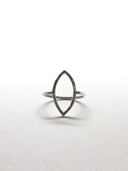 Silver Geo Navette ring