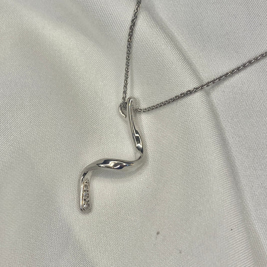 White gold handmade pendant