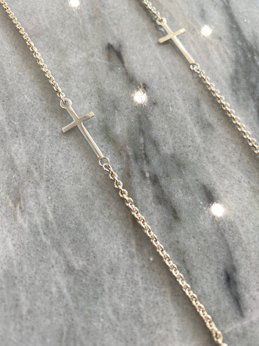 Long line cross necklace