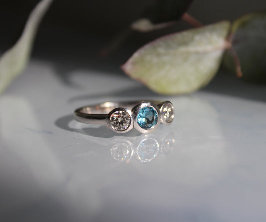 Topaz and Diamond Ring