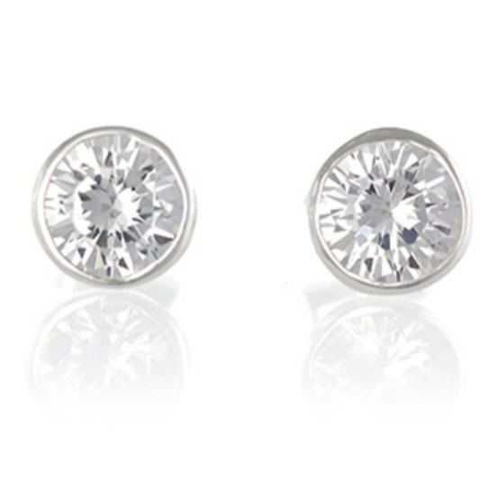 5mm Cubic zirconia silver stud earrings