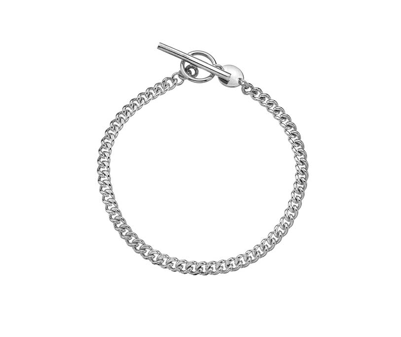 Heritage Curb Bracelet with T-bar & Disc