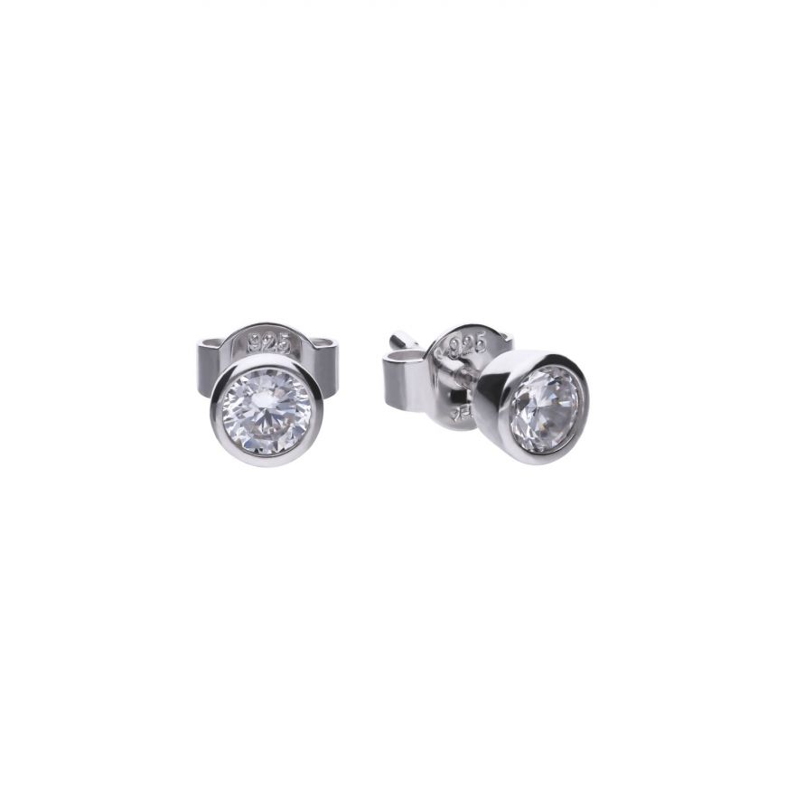 Solitaire 0.5ct Cubic Zirconia Rubover Stud Earrings