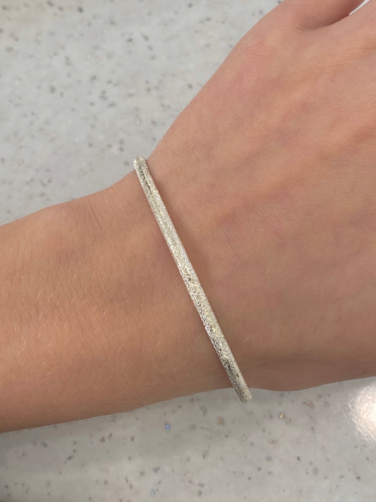 Silver frosted look bangle
