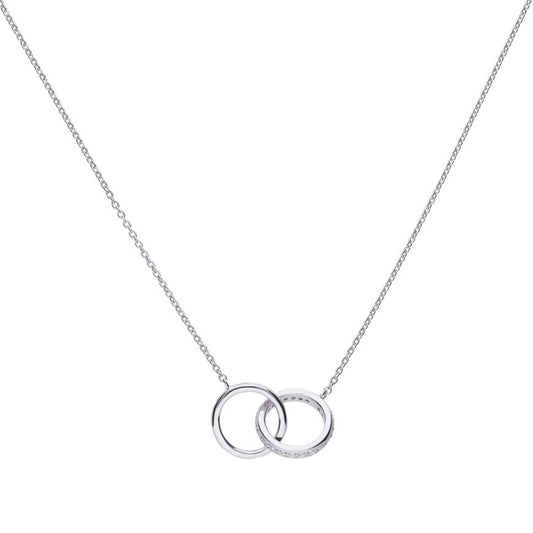 Interlocking Rings Necklace With Cubic Zirconia