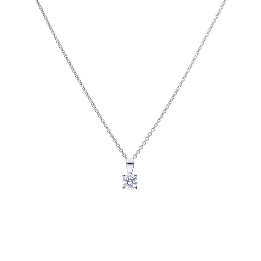 Four Claw Solitaire Necklace 0.50ct Cubic Zirconia