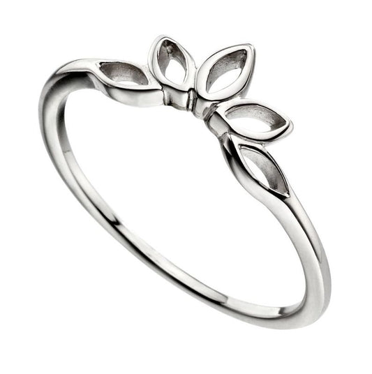 Lotus Flower Stacker ring in silver