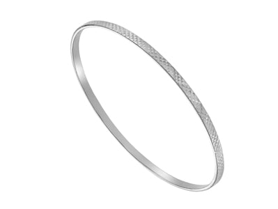 Silver diamond-cut finish stacker bangle