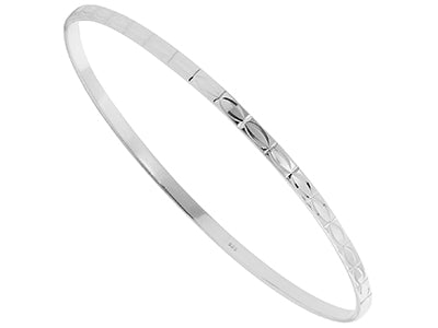 Navette Diamond-cut Silver stacker bangle