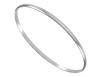 Plain D-profile Silver stacker bangle