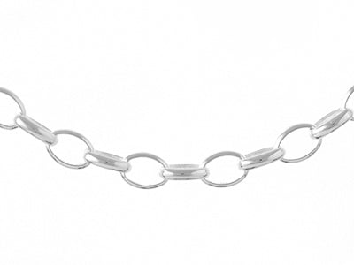 Silver Oval Belcher Style Bracelet