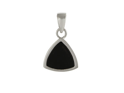 Black Trillion Pendant in Silver